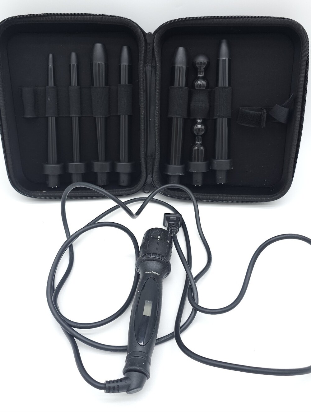 NuMe 7-in-1 Interchangeable Curling Wand Set w/ Case Digital 450°F